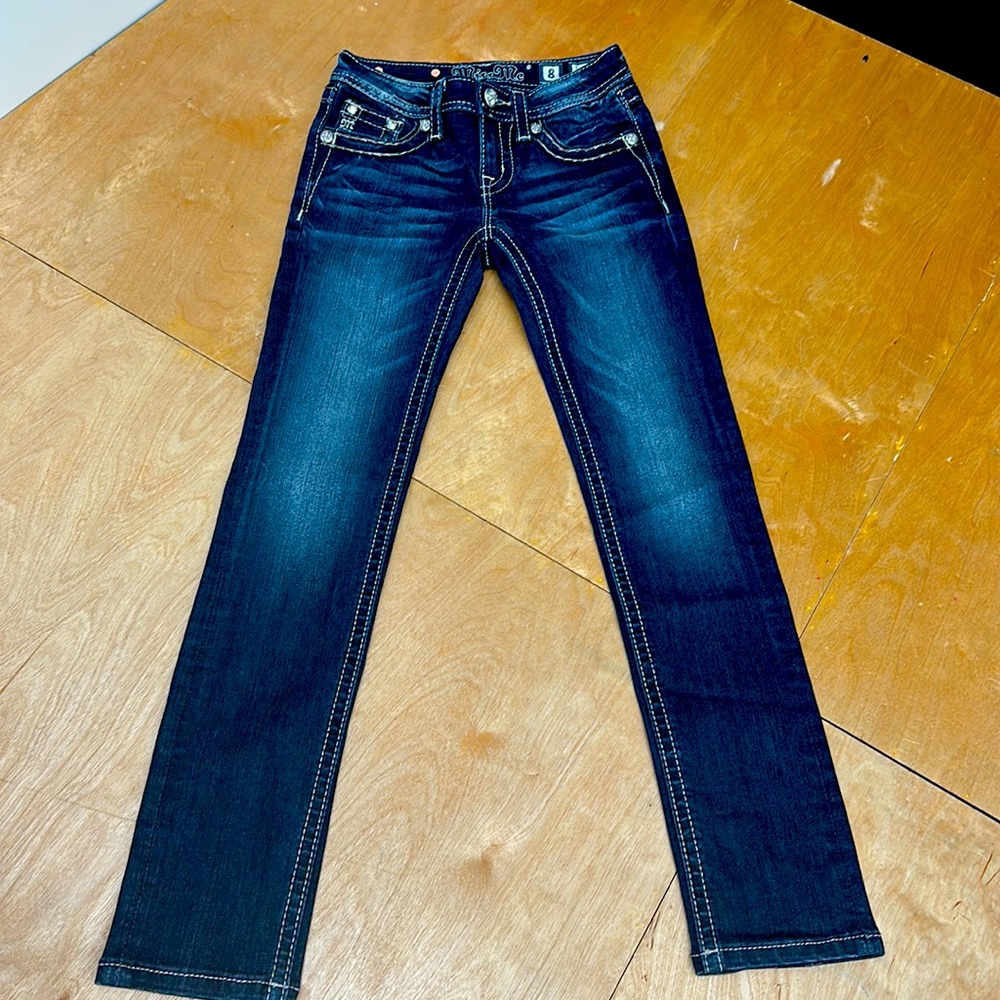 MISS ME Girls embellished jeans size 8 skinny‎ leg